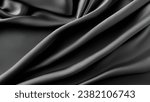 Small photo of This captivating image features elegant black silk satin fabric adorned with soft, graceful folds, creating an inviting texture. The deep black hue and subtle diamond pattern exude luxury, making it a