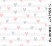 repeated hearts and round dots... | Shutterstock .eps vector #1065950540