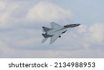 Small photo of Moscow Russia AUGUST, 26, 2015 Modern super maneuverable combat fighter jet aircraft of Russian Air Force. Mikoyan MiG-35 Fulcrum F multirole fighter jet of Russian Air Force
