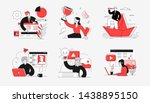 collection of scenes at office. ... | Shutterstock .eps vector #1438895150