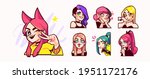 set of streamer gamer girls... | Shutterstock .eps vector #1951172176