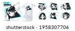 set of t shirt illustratiions... | Shutterstock .eps vector #1958307706
