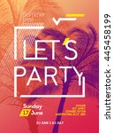 summer time party poster design ... | Shutterstock .eps vector #445458199