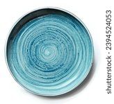 Empty blue ceramic plate...
