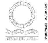 Pleated frill ruffle brush, Technical Drawings, Vector Templates for Fashion Design

