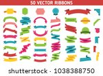 flat vector ribbons banners... | Shutterstock .eps vector #1038388750