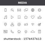 set of 24 media web icons in... | Shutterstock .eps vector #1576437613