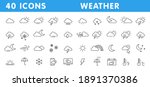 Set Of 40 Weather Web Icons In...