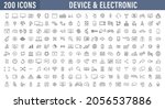 big set of 200 technology and... | Shutterstock .eps vector #2056537886