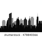 black silhouette of modern city ... | Shutterstock .eps vector #478840366