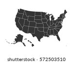 blank similar usa map isolated... | Shutterstock .eps vector #572503510