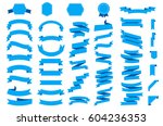 ribbon vector icon set on white ... | Shutterstock .eps vector #604236353