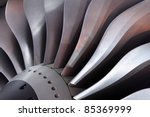 Turbo-jet engine of the plane, close up