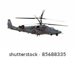 The fighting helicopter isolated on a white background
