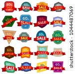 set of twenty discount stickers.... | Shutterstock . vector #1044487069