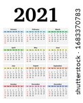 calendar for 2021 isolated on a ... | Shutterstock .eps vector #1683370783