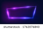 neon trapezoid frame with... | Shutterstock .eps vector #1762076843