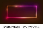 neon double rectangular frame... | Shutterstock .eps vector #1927999913