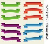 set of  colorful empty ribbons... | Shutterstock .eps vector #463153643