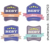 set of badges with ribbons  and ... | Shutterstock . vector #503672923