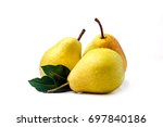 Yellow pear isolated on white...
