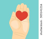 heart on the palm. hand and... | Shutterstock .eps vector #505141216