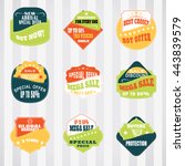 vintage labels set for commerce ... | Shutterstock .eps vector #443839579