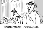 the arab market monger with... | Shutterstock .eps vector #701060836