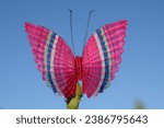 Small photo of colorful butterfly made of horsehair traditional art from chile