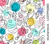 seamless pattern with magic... | Shutterstock .eps vector #1105996880