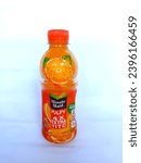 Small photo of South Sulawesi, Indonesia December 1, 2023 - Minute Maid Pulpy, 300mL. Orange flavored drink with high vitamin C content. Isolated on white background.