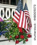 American Flags In Flowers On...