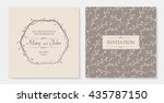 vector wedding card with floral ... | Shutterstock .eps vector #435787150