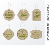 set of retro organic cardboard... | Shutterstock .eps vector #564162460