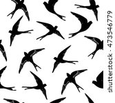 swallow pattern   vector... | Shutterstock .eps vector #473546779