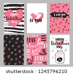 set of valentine's day greeting ... | Shutterstock .eps vector #1245796210