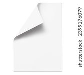 Blank paper sheet with a curved ...