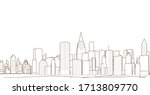 modern city panorama 3d... | Shutterstock .eps vector #1713809770