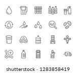 water drop flat line icons set. ... | Shutterstock .eps vector #1283858419