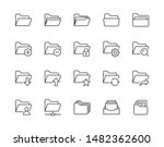 Folders Flat Line Icons Set....