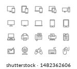 devices flat line icons set. pc ... | Shutterstock .eps vector #1482362606