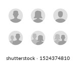 avatar flat icon set. default... | Shutterstock .eps vector #1524374810