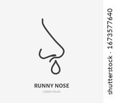 runny nose line icon  vector... | Shutterstock .eps vector #1673577640