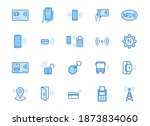 nfc line icon set. near field... | Shutterstock .eps vector #1873834060
