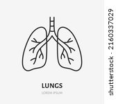 lungs doodle line icon. vector... | Shutterstock .eps vector #2160337029