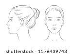 set of women portrait vector... | Shutterstock .eps vector #1576439743