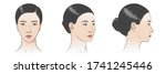 set of asian korean women... | Shutterstock .eps vector #1741245446