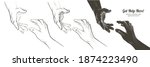 helping hand concept. gesture ... | Shutterstock .eps vector #1874223490