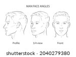 set of man face portrait three... | Shutterstock .eps vector #2040279380