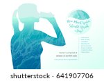 young woman drinking glass of... | Shutterstock .eps vector #641907706